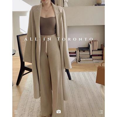 高腰针织阔腿裤女秋冬垂感显瘦