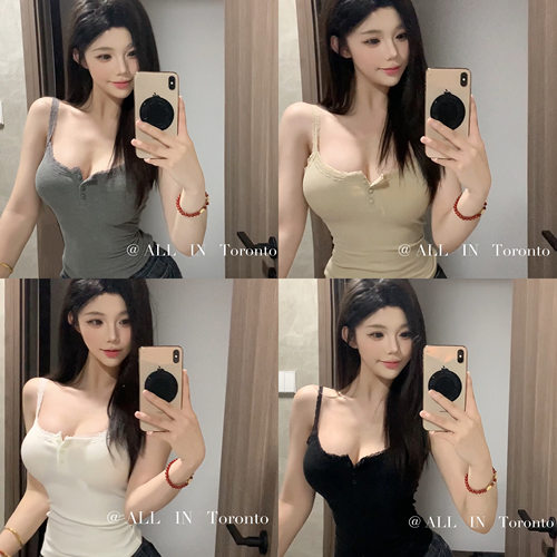 纯欲蕾丝吊带背心百搭修身甜美风