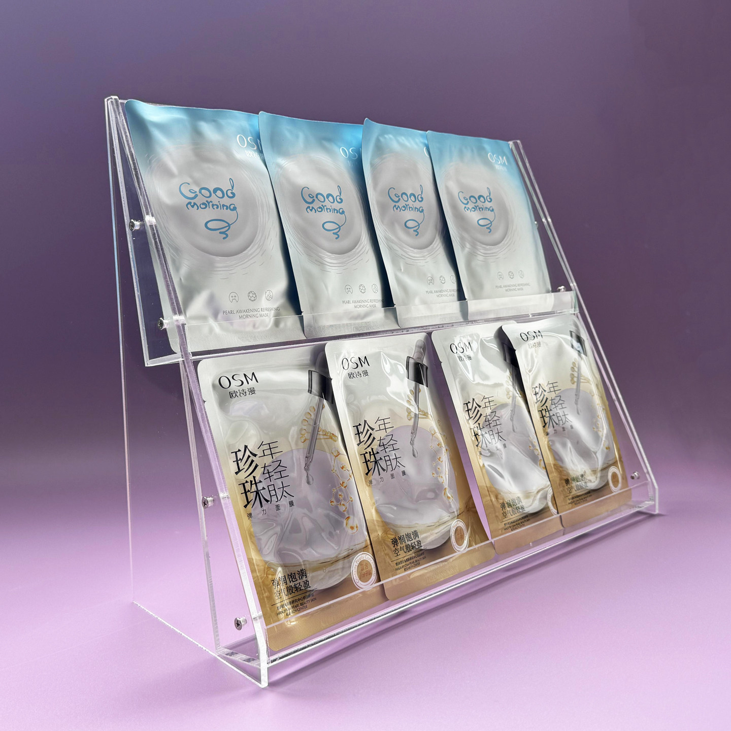 亚克力面膜展示架袋装零食直播架漫画书本书刊陈列架专辑CD架定制