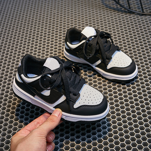 童鞋儿童运动鞋男童透气休闲板鞋2025春秋季新款女童鞋子黑白熊猫