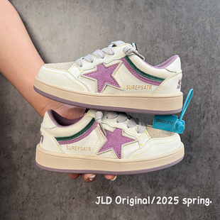 真皮儿童板鞋2026春秋新款时尚星星男童休闲鞋女童透气运动鞋韩版