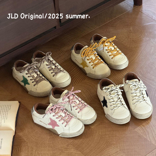 2026春季新款儿童星星鞋男童复古擦色脏脏鞋女童软底休闲小白鞋