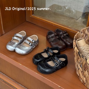 2026春季新款儿童韩版女童雕花浅口小皮鞋软底单鞋女童防滑公主鞋