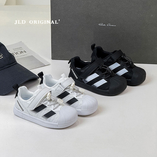 2026年春季 儿童贝壳头板鞋 女童透气网布百搭软底男童休闲鞋 潮 新款