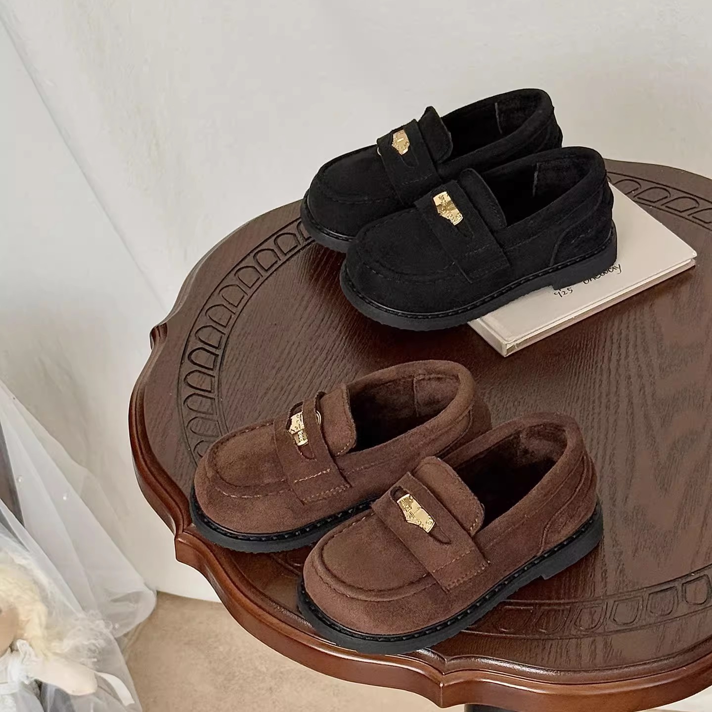 JLD金乐迪儿童冬季加绒乐福鞋