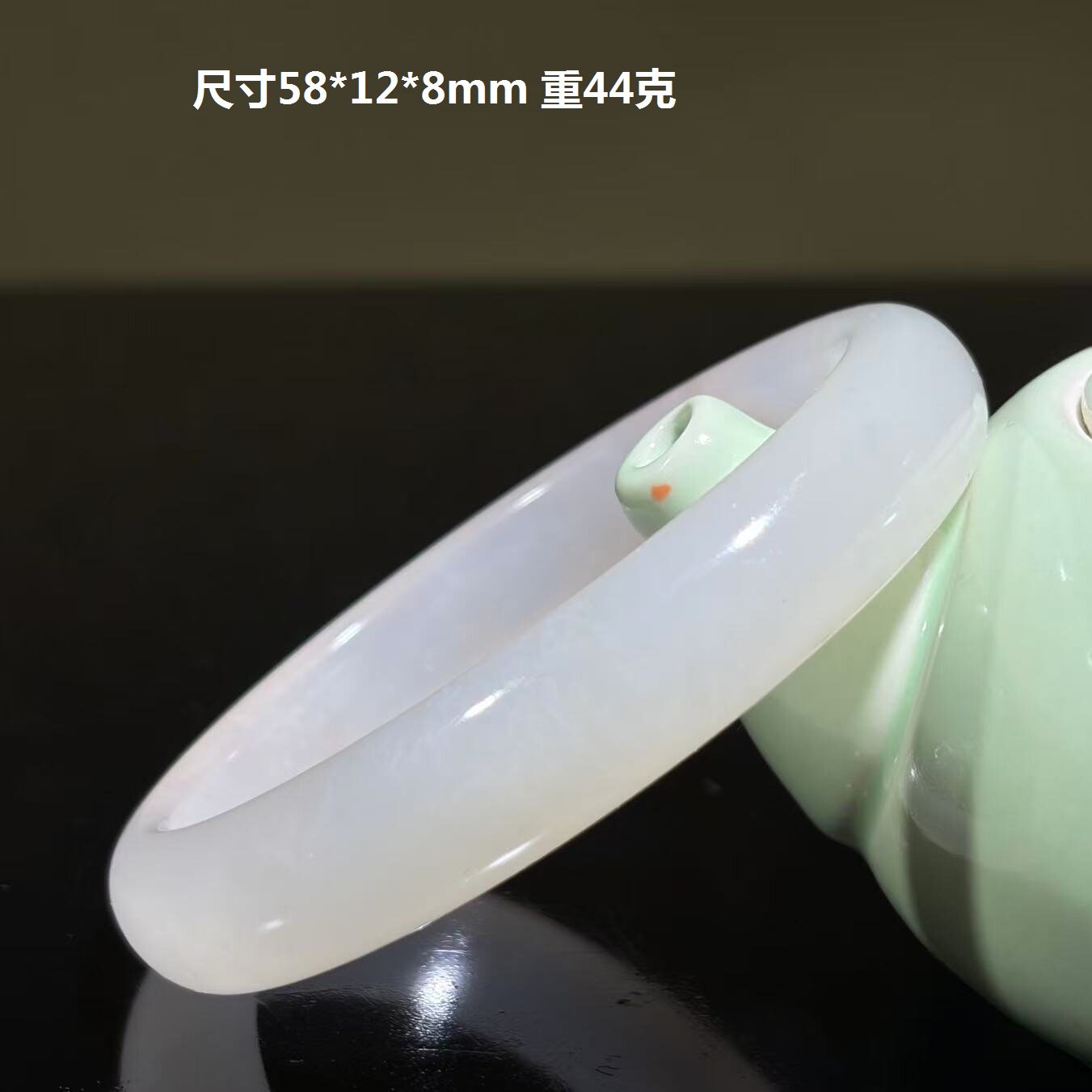 鸡血玉58圈口镯子白冰手镯小圈口鸡血石玉石原石精美玉镯精品