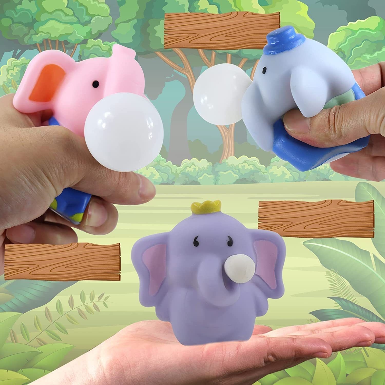 吹泡泡大象解压神器吐泡大象发泄捏捏乐挤压减压发泄玩具迷你捏捏