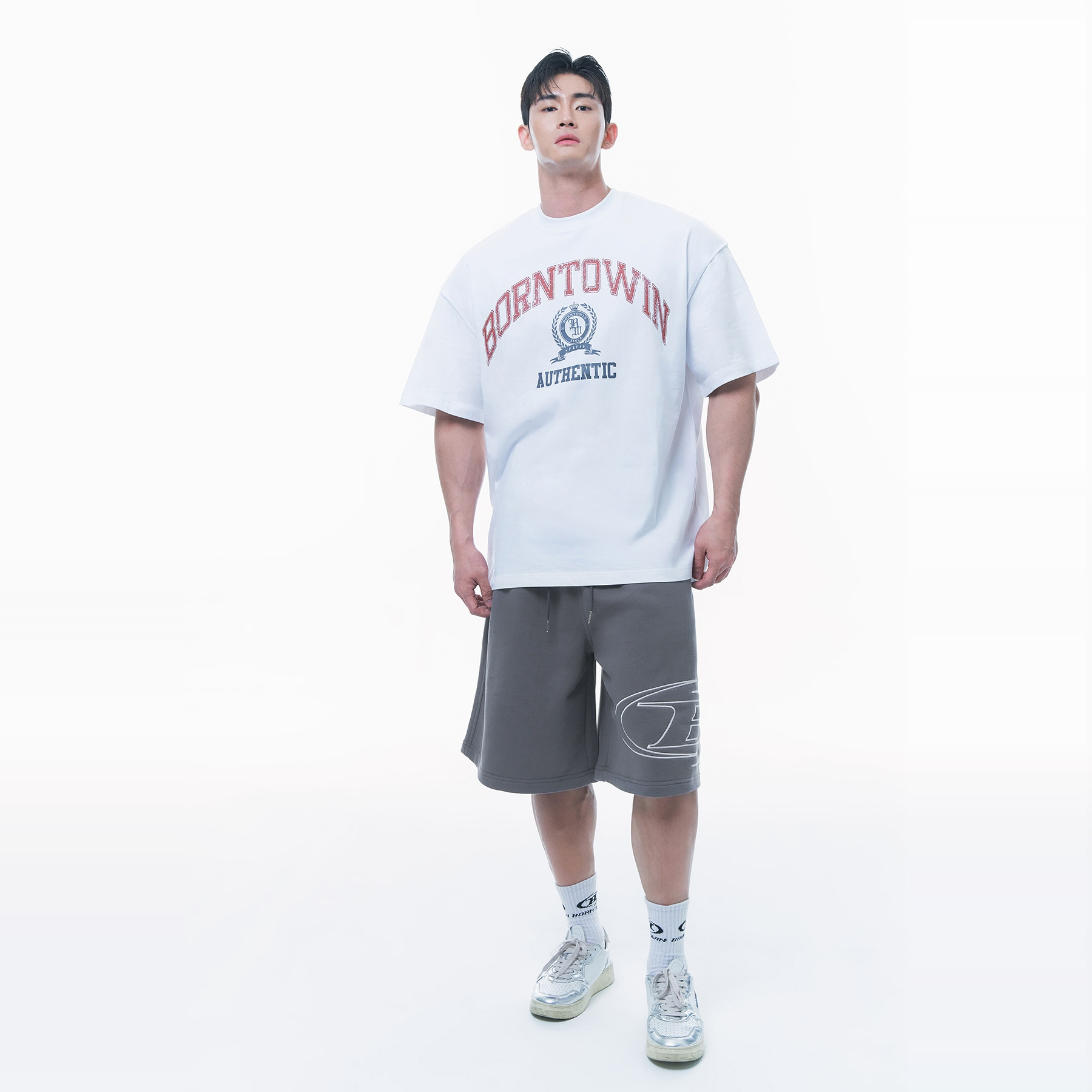 MURRAAER 日系六分潮流春夏宽松亲肤直筒舒适男显瘦打球运动青春