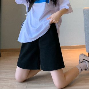 宽松潮ins中性bf风胖mm显瘦休闲运动五分中裤 女夏季 短裤 200斤大码