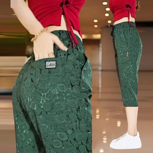 薄款 子女士夏季 直筒运动短裤 宽松休闲裤 大码 百搭潮流七分裤 胖mm裤