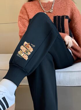 运动裤子女款春秋季新款束脚休闲裤潮流显瘦宽松哈伦裤大码卫裤女