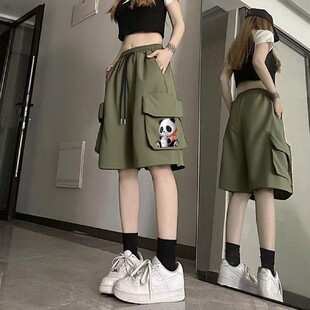 休闲裤 工装 潮流爆款 阔腿五分裤 子 清仓捡漏运动短裤 直筒中裤 女夏季