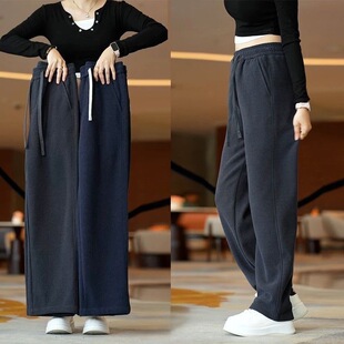 薄款 2026夏季 子女款 潮流 女士大码 弹力显瘦运动裤 宽松直筒裤 休闲裤