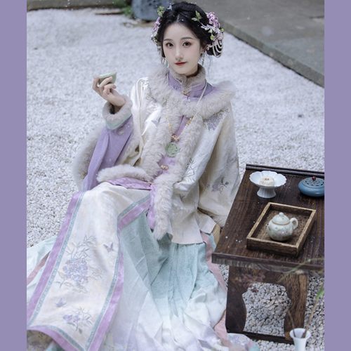 【远山乔】云中翠珠明制加绒套装