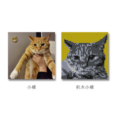 焦小店 宠物积木画定制像素画 宠物照片定制猫咪狗狗礼物定制装饰