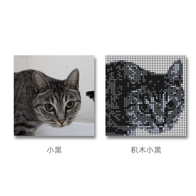 焦小照店 宠物积木MAU画定制像画 宠物素片定定制猫咪狗狗礼物制