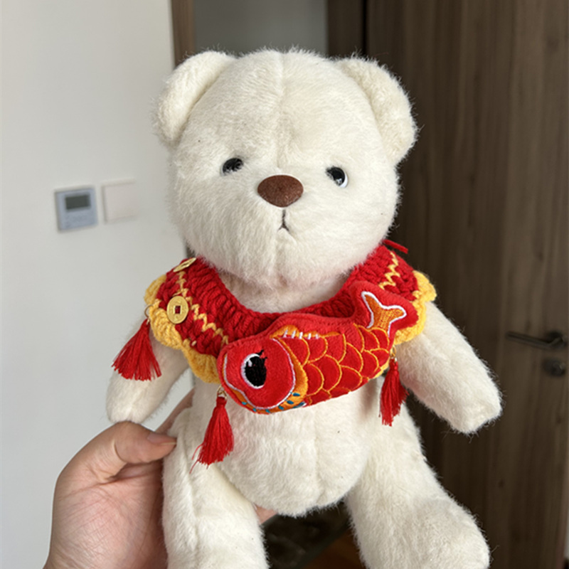 新年莉娜熊棉花娃娃衣服喜庆红色