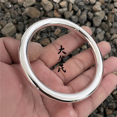 足银999光面银手镯手工制作