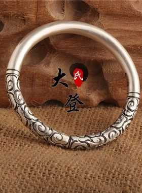 如意金箍棒浮雕定海神针银手镯