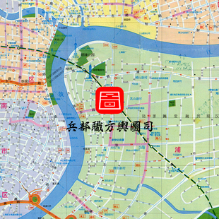 90年代上海老地图 1999年上海中心城区图 电子图片素材 舆图