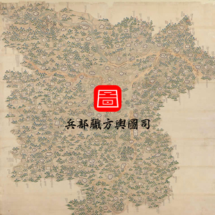 清代彩绘本湖广省图 湖北湖南省老地图 水域交通 青绿地图