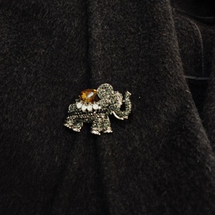 新款 上新银色大象别针皇冠配饰B118