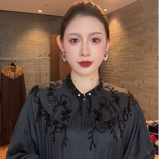 新中式水晶花曼枝丫流苏云肩精致气质女人披肩AZ973