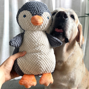 特大号宠物玩具发声耐咬磨牙棒解闷大狗互动洁齿帆布企鹅狗狗用品