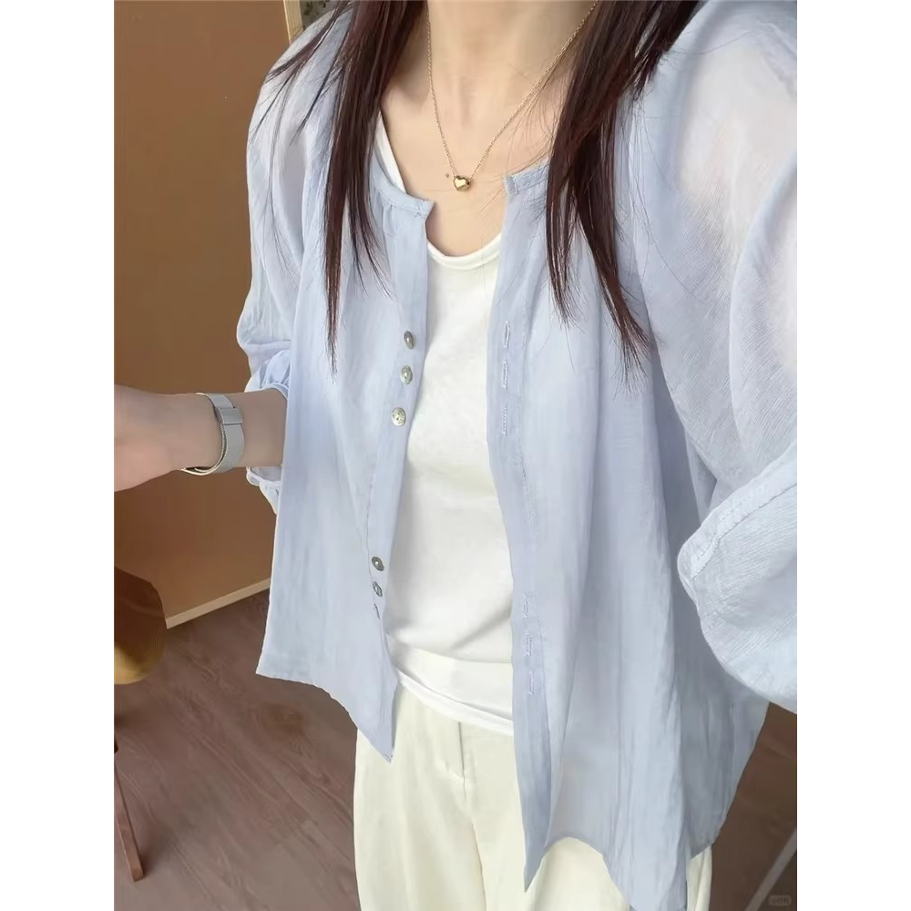 薄款衬衫外套女夏季天丝防晒开衫