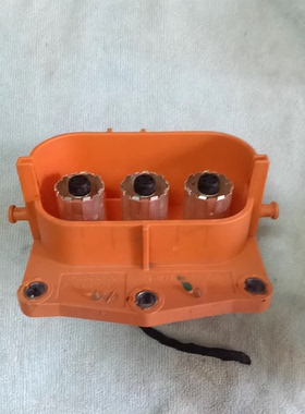 泰科TE 3芯高压连接器插座，橙色外壳，型号1-2354733-1/2，