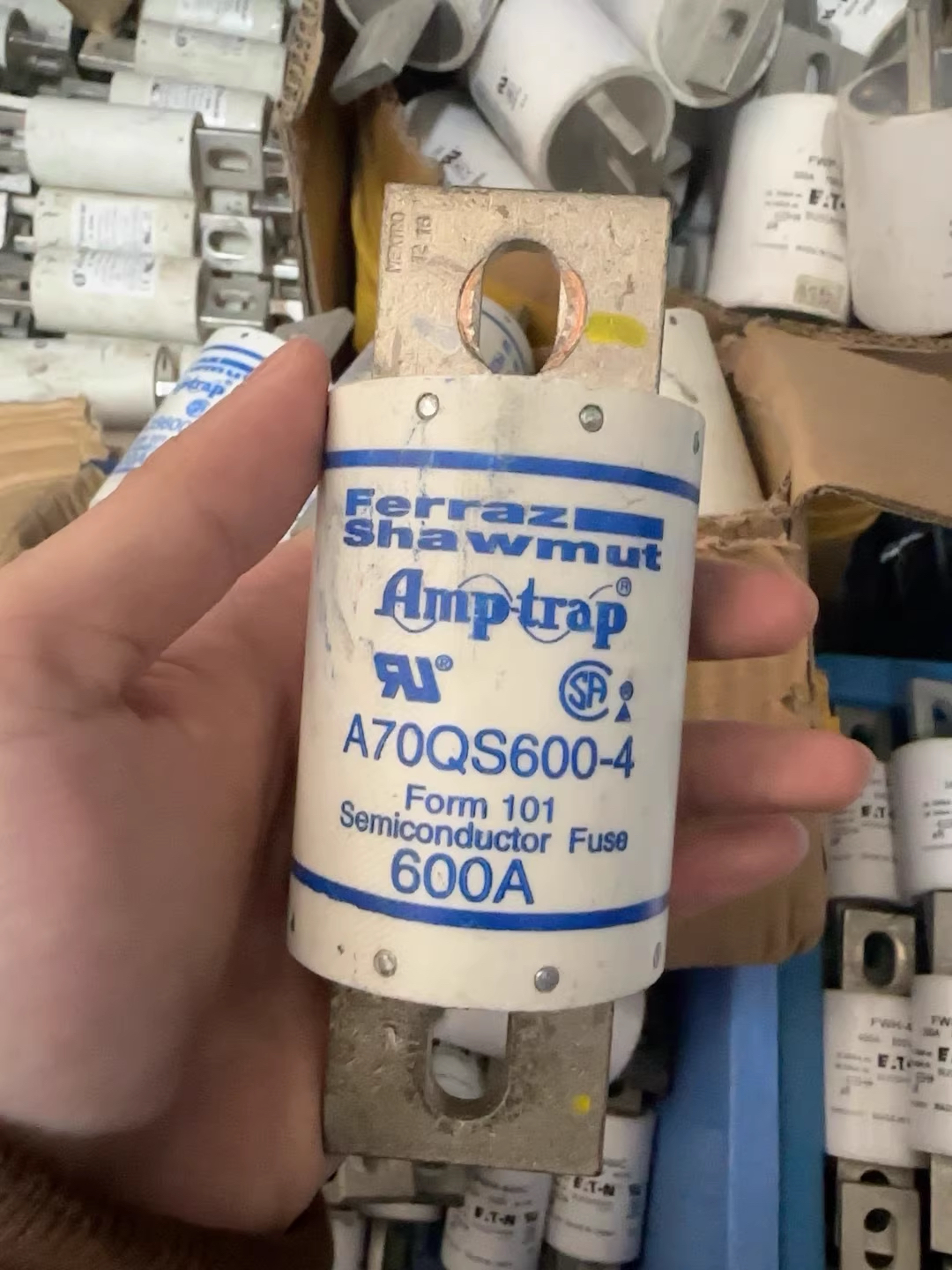 新能源拆机配件:法国罗兰保险丝熔断器A70QS600-4 600A 700V 大