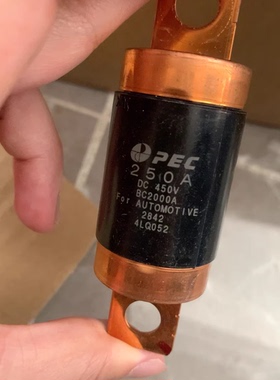 新能源汽车用的高压保险丝，品牌是PEC，250A，DC450V，