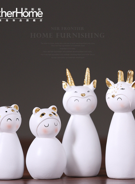 北欧风格树脂动物电视柜闺蜜摆件