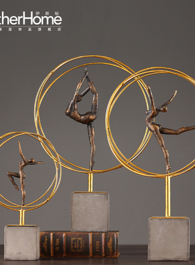 美式风复古做旧铁艺会所装饰品