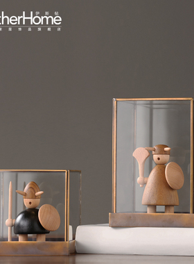 欧式风玻璃罩摆件咖啡厅软装饰品