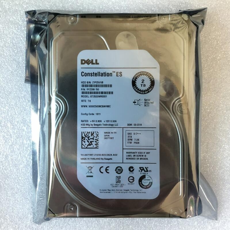 全新DELL 067TMT 2T 7.2K SAS 3.5硬盘 ST2000NM0001 67TMT