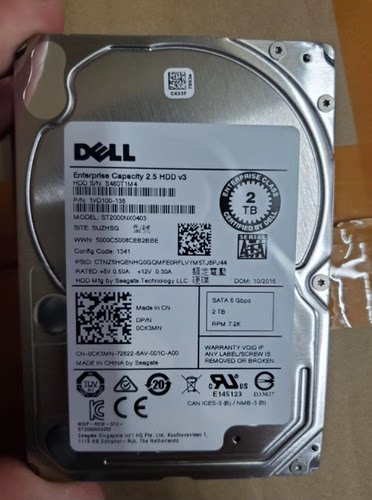 全新DELL R610 R620 R630 R720 R730 740 2T 7.2K 2.5寸 SAS 硬盘