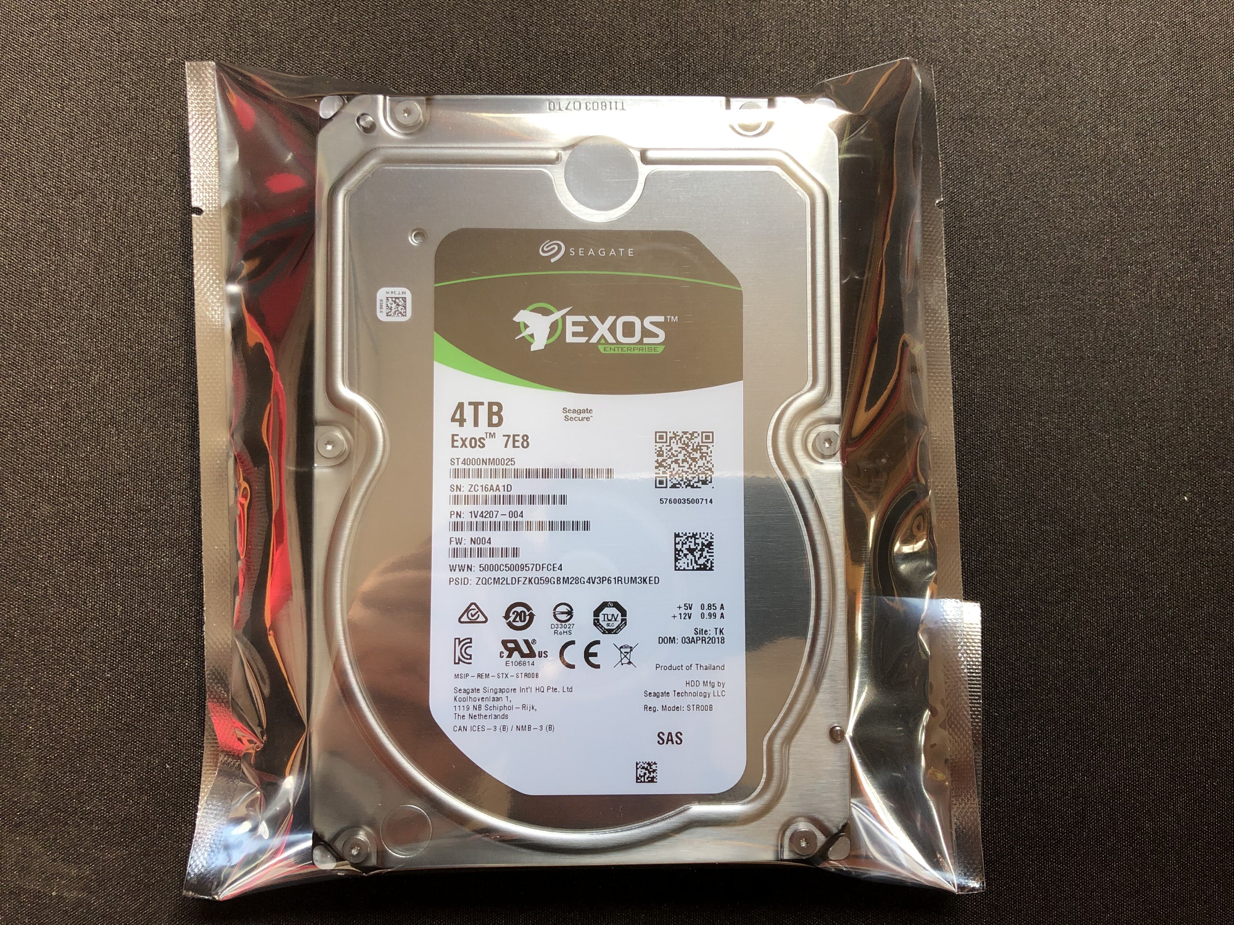 浪潮 曙光 ST4000NM0025 4T 4TB SAS 3.5 7.2K 12G 硬盘 新拆
