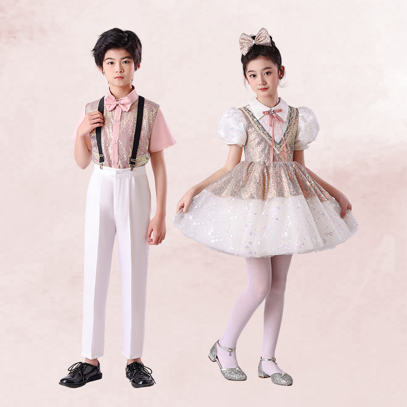 六一儿童合唱服装演出服中小学生朗诵比赛合唱团表演服学院风礼服