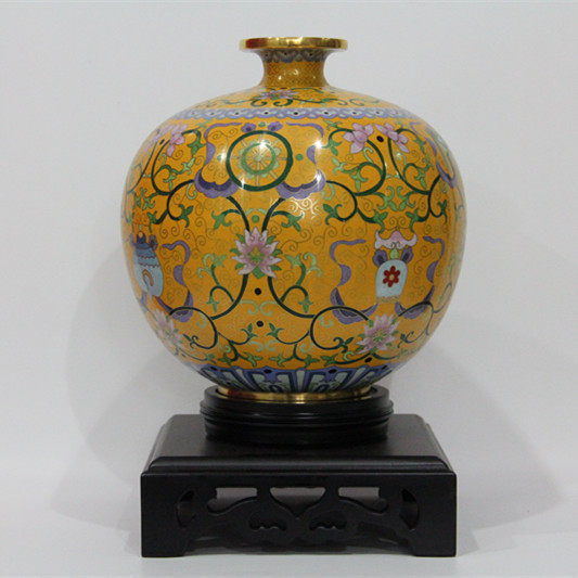 老北京景泰蓝铜胎掐丝珐琅实地磨光花瓶球瓶摆件库存特色工艺礼品,特色手工艺,景泰蓝,淘宝优惠券,粉丝福利购,淘宝优惠卷