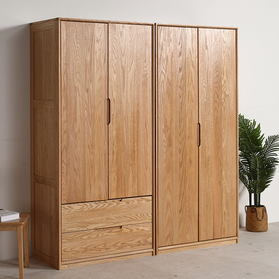 天坛家具红橡木衣柜全实