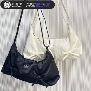 Adidas三叶草25秋蝴蝶结女子时尚单肩斜挎包腋下包KC2769 KC2770