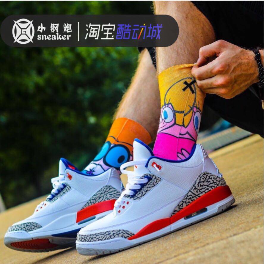 AIR JORDAN 3 Knicks AJ3尼克斯 白蓝橘爆裂纹 篮球鞋136064-148