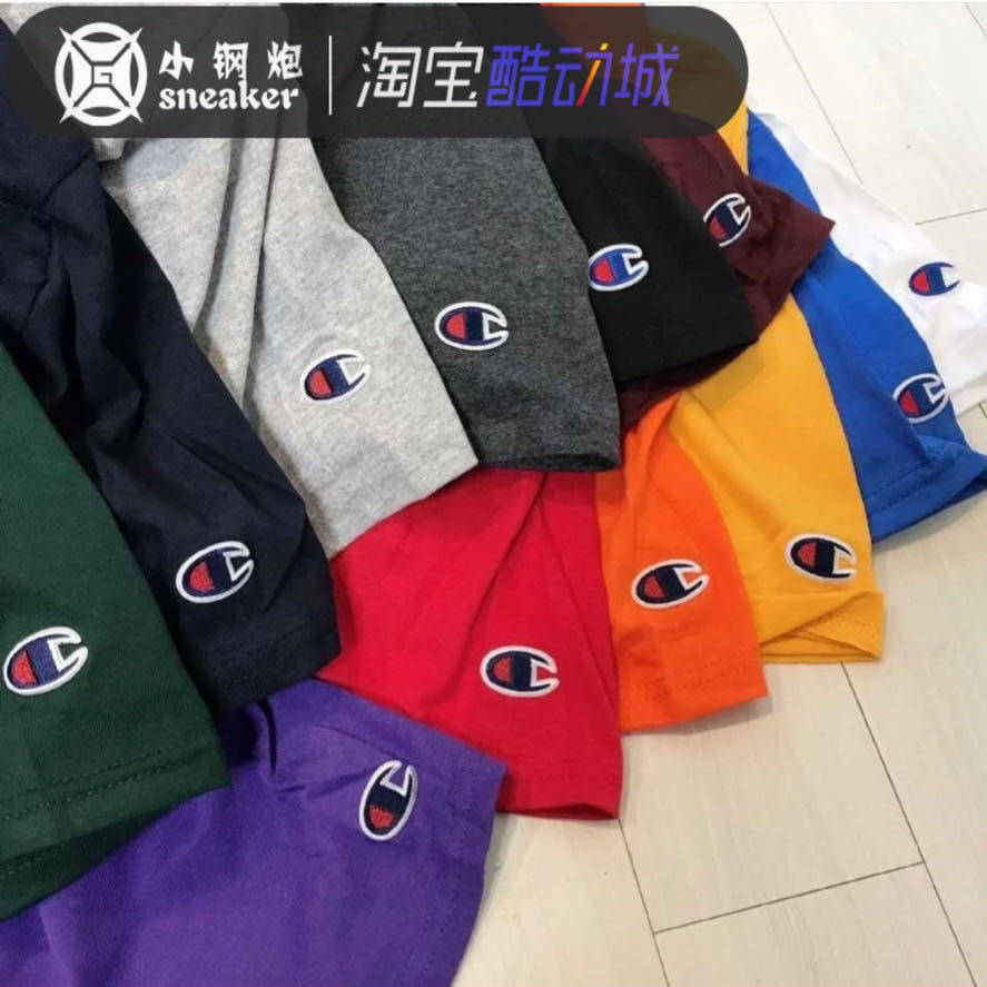 冠军 Champion美版基础刺绣小标纯棉打底衫短袖t恤夏男女情侣潮牌,运动服/休闲服装,运动T恤,淘宝优惠券,粉丝福利购,淘宝优惠卷