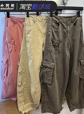 阿迪达斯男女款多口袋工装风复古休闲运动牛仔长裤KD4114 KD4113