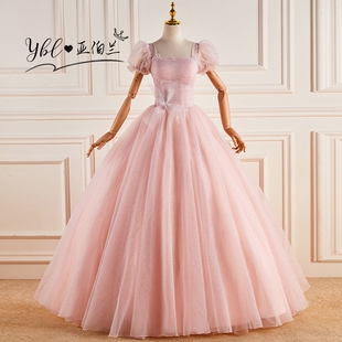 新款 气质名媛演出艺考走秀成人礼迪士尼公主钢琴主持人婚礼礼服