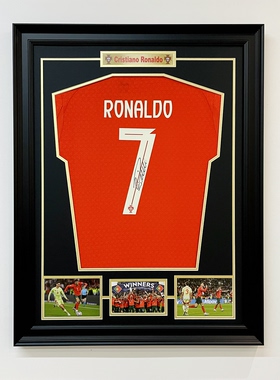 【真球衣】C罗签名球衣装裱相框2425欧联杯葡萄牙CR7男生礼物