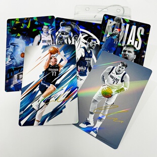 潮品东契奇球星卡签名书包小挂件哈登礼物饰品炫彩镭射卡防水