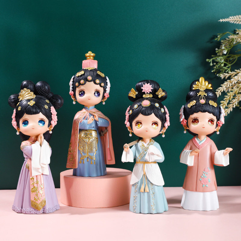 中国风q版戏曲京剧人物摆件绢人古风娃娃出国送老外礼物北京纪念