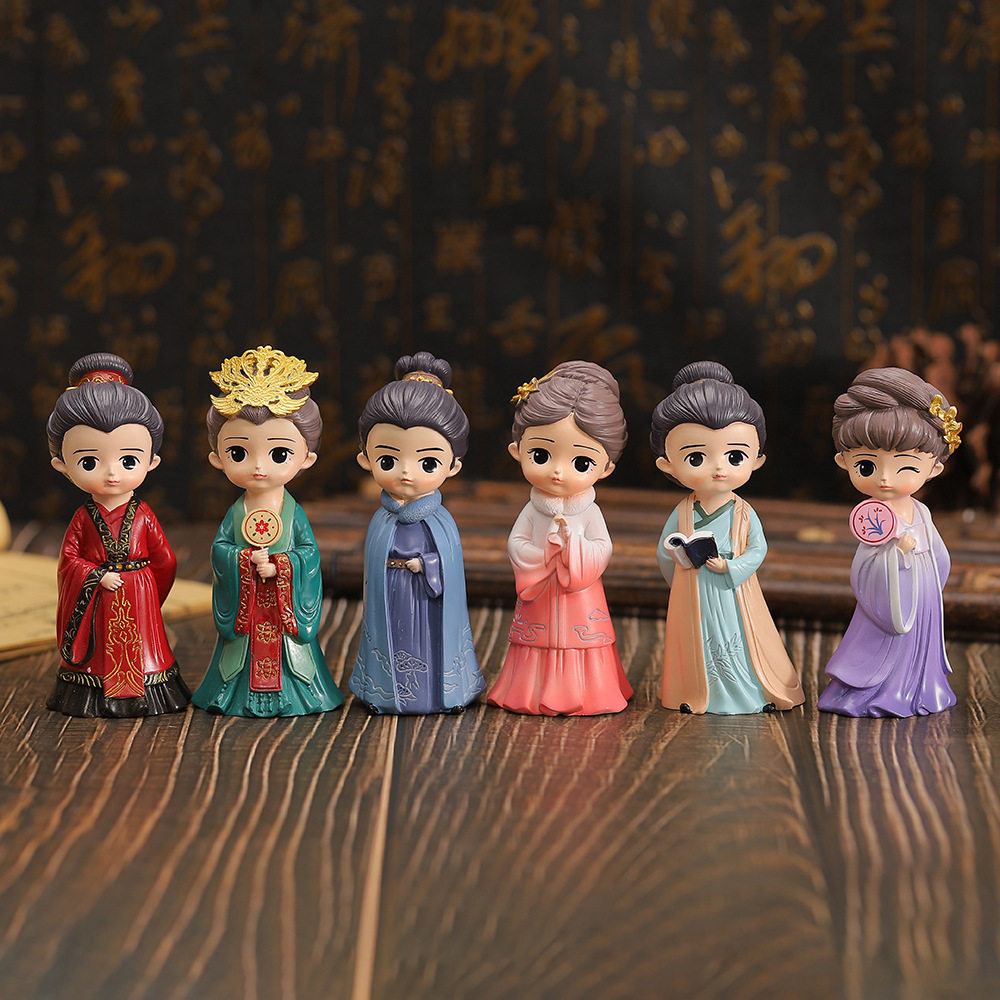 北京纪念品故宫廷娃娃国潮古风汉服少女家居桌面装饰创意生日礼物